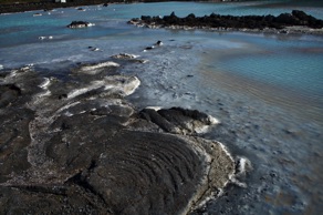 Lava flow and mineral silica deposits.